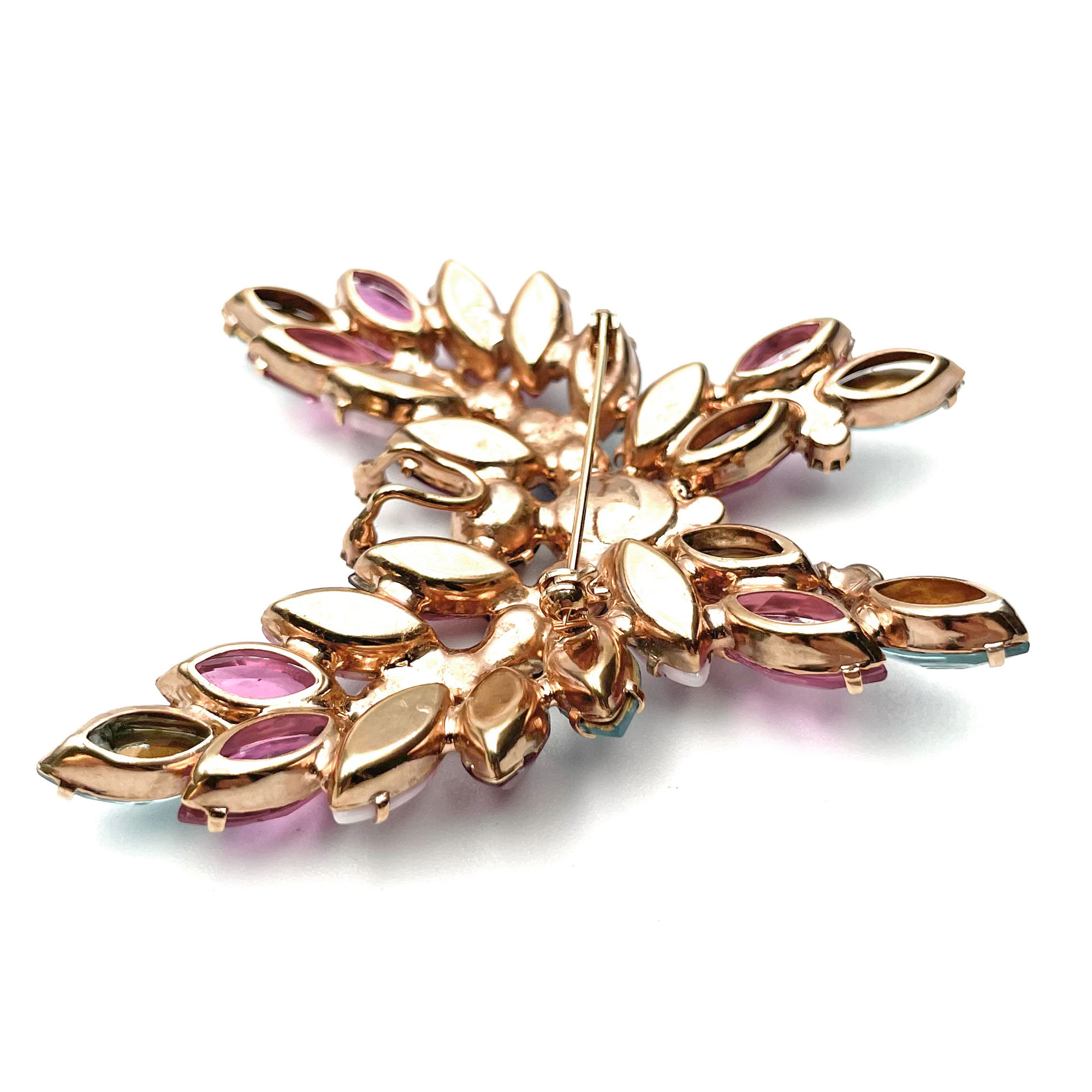 Rhinestone butterfly brooch