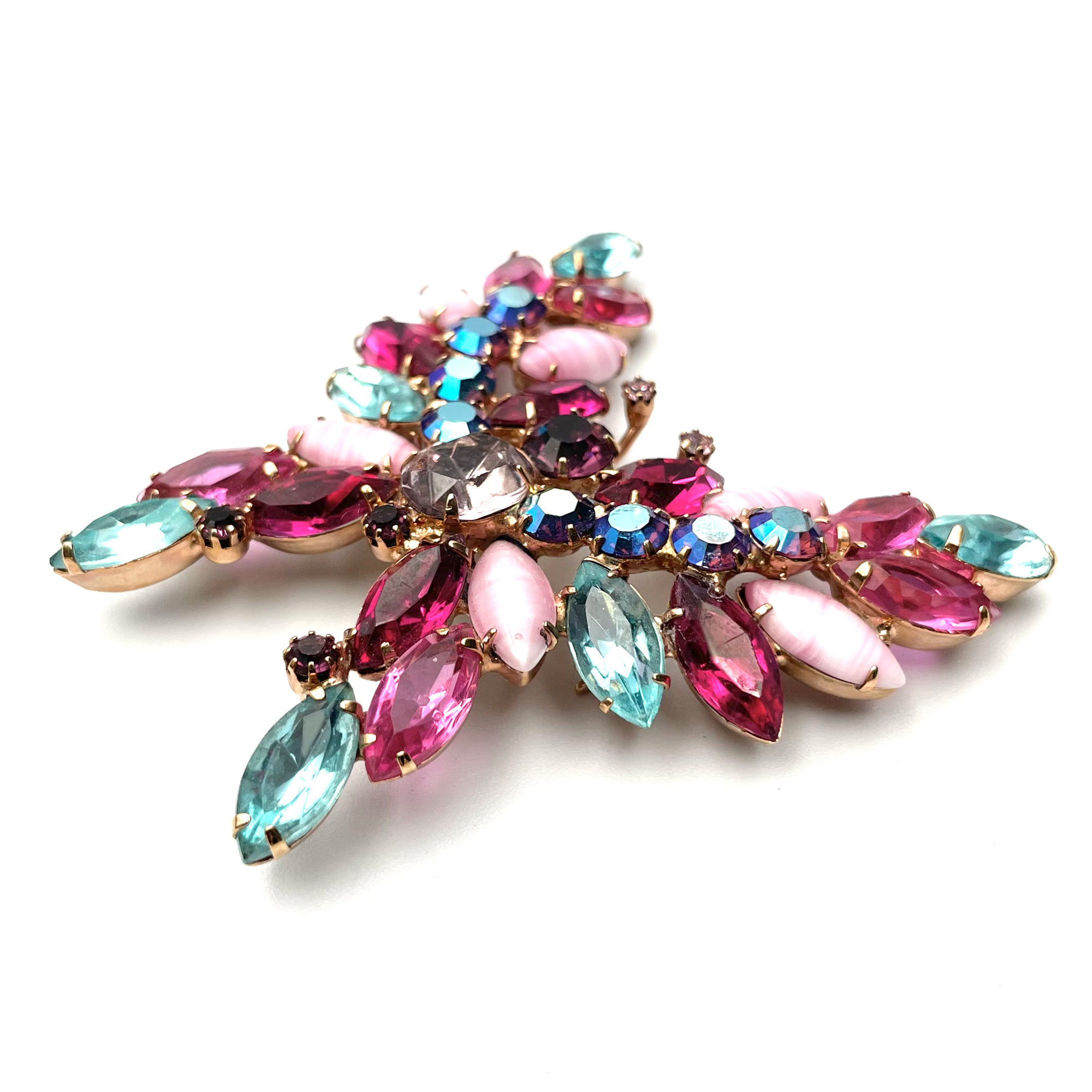 Rhinestone butterfly brooch