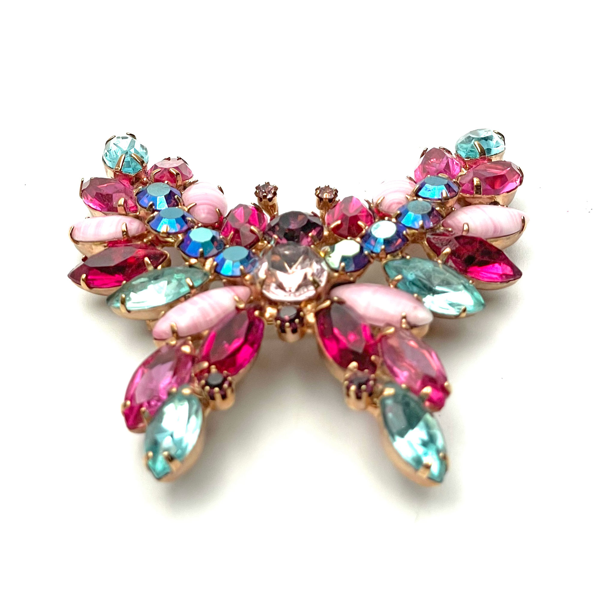 Rhinestone butterfly brooch