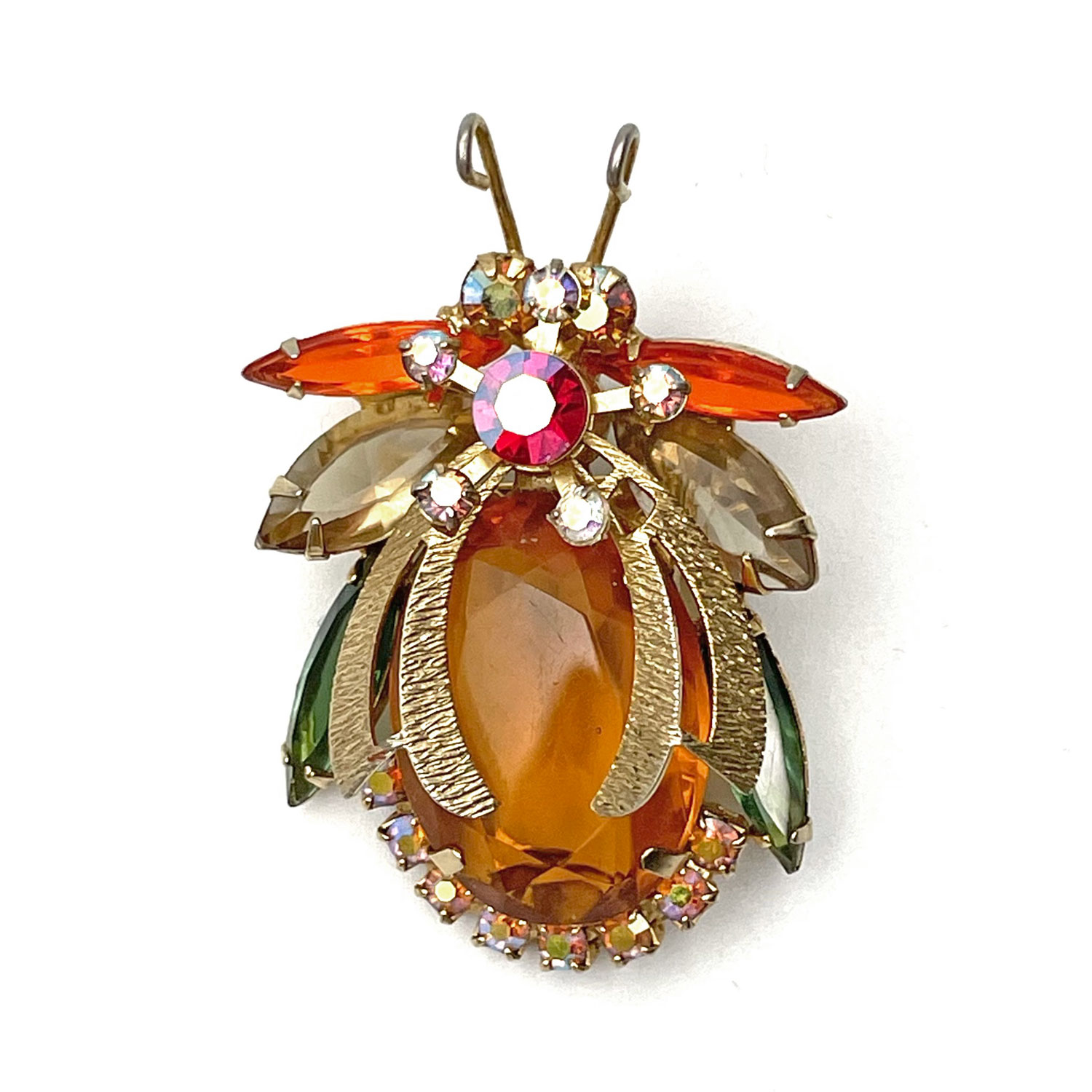 1960s Juliana rhinestone bug brooch