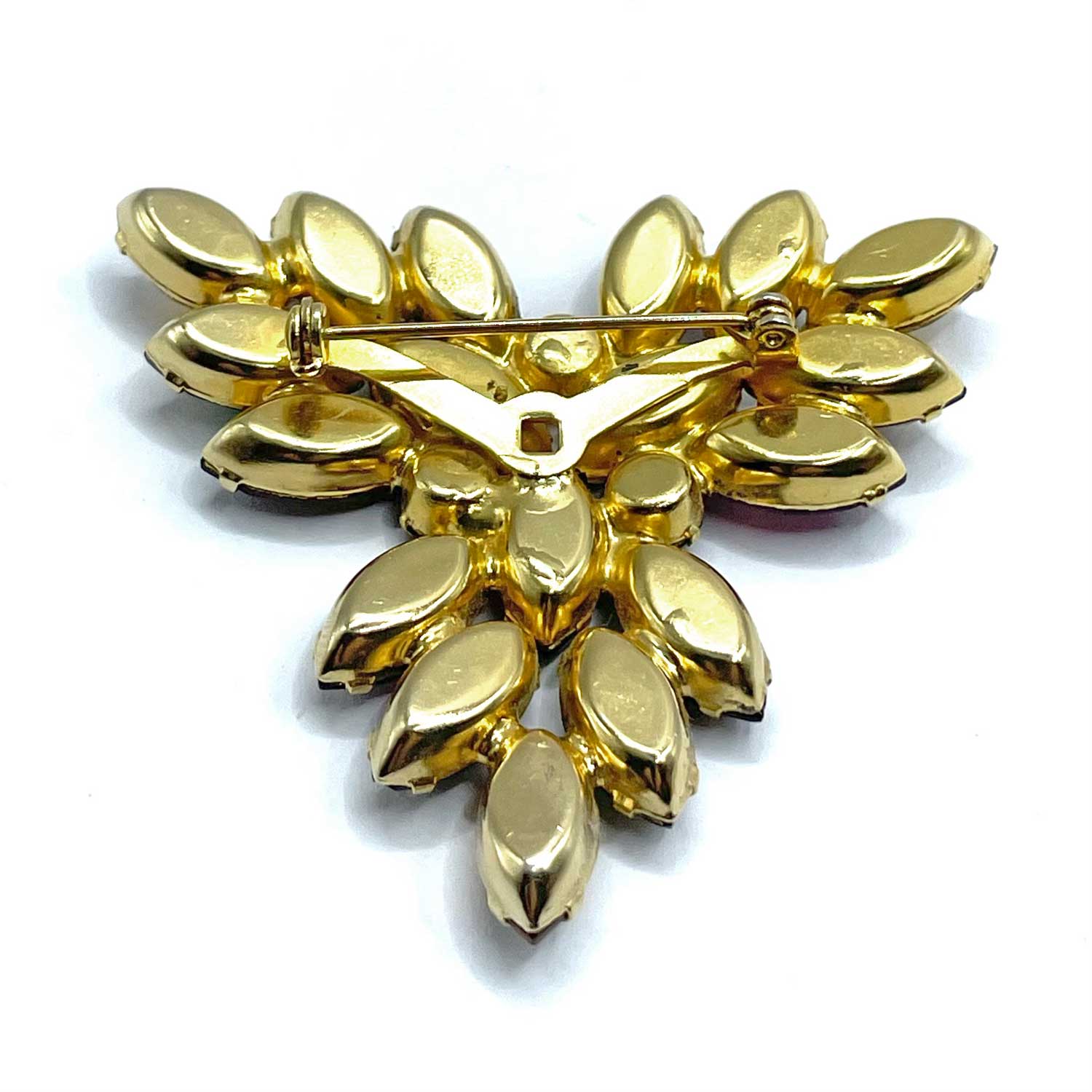 Colorful 1950s rhinestone brooch