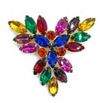 Multicolor rhinestone pin