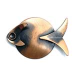 Copper fish brooch