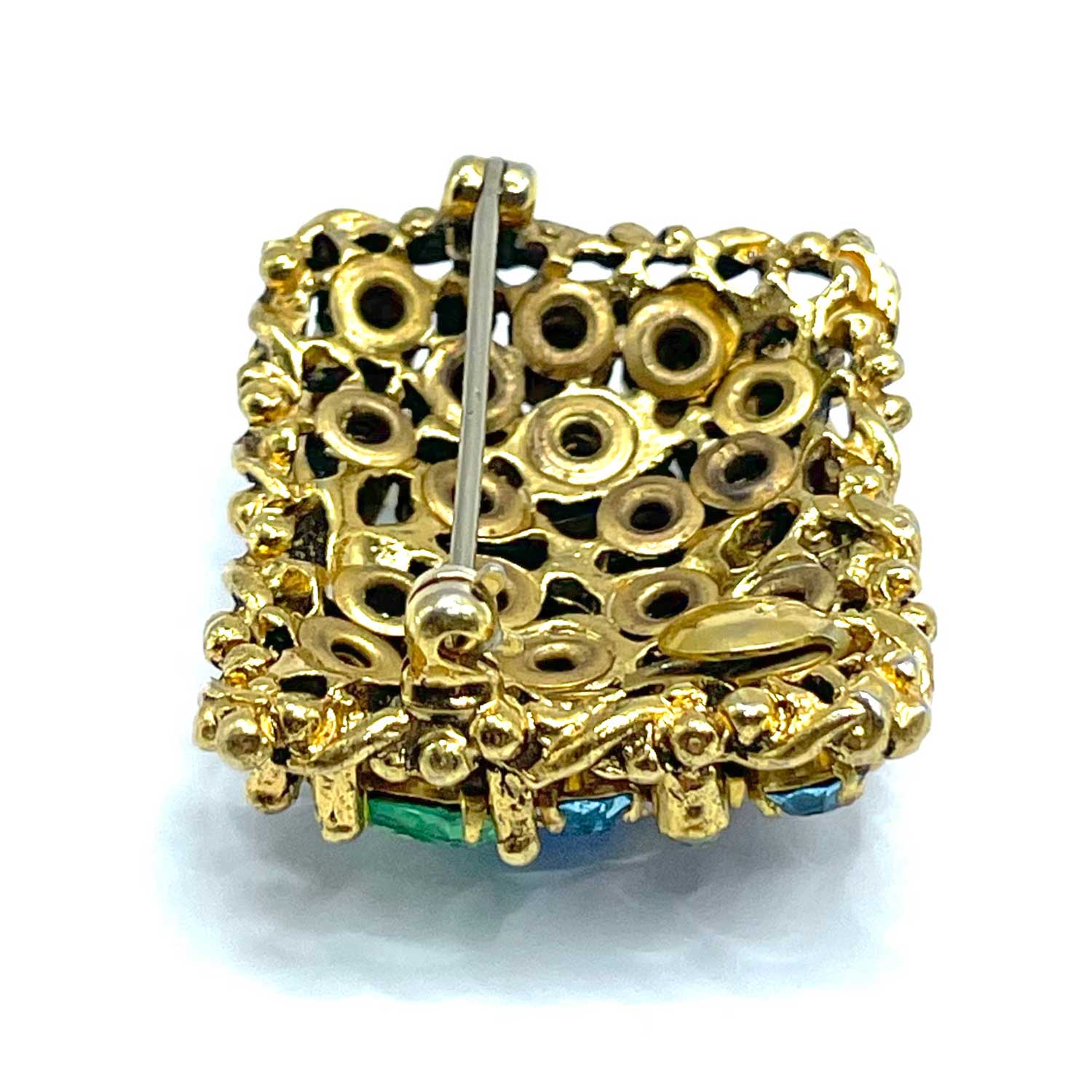 1950s Barclay rectangular rhinestone brooch