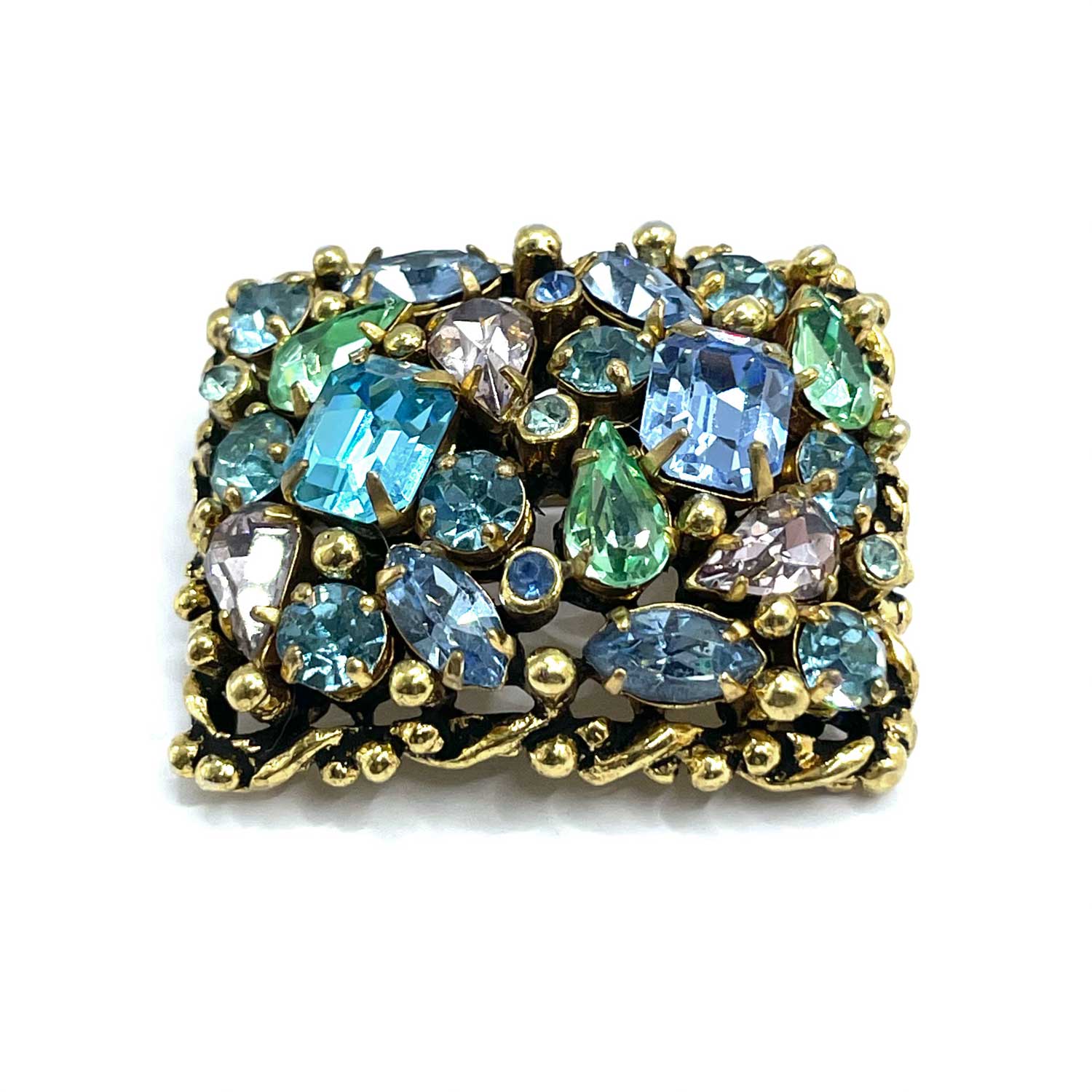 1950s Barclay rhinetone pin