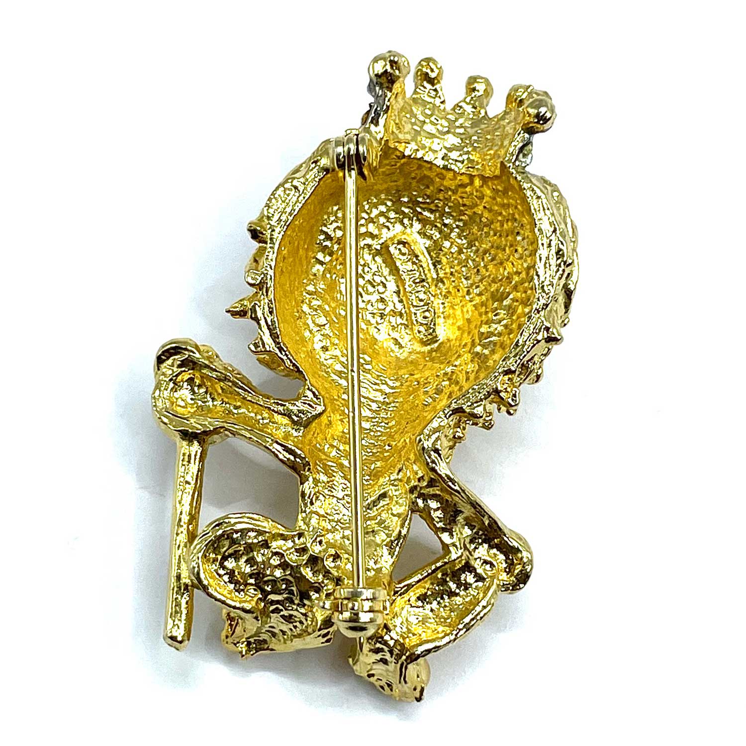 Polcini rhinestone lion brooch