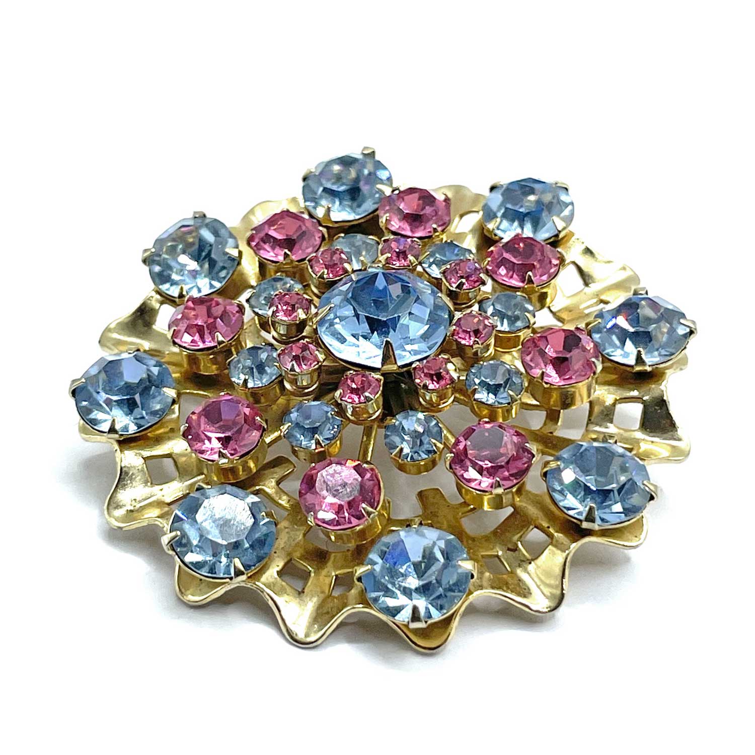 Rhinestone snowflake brooch