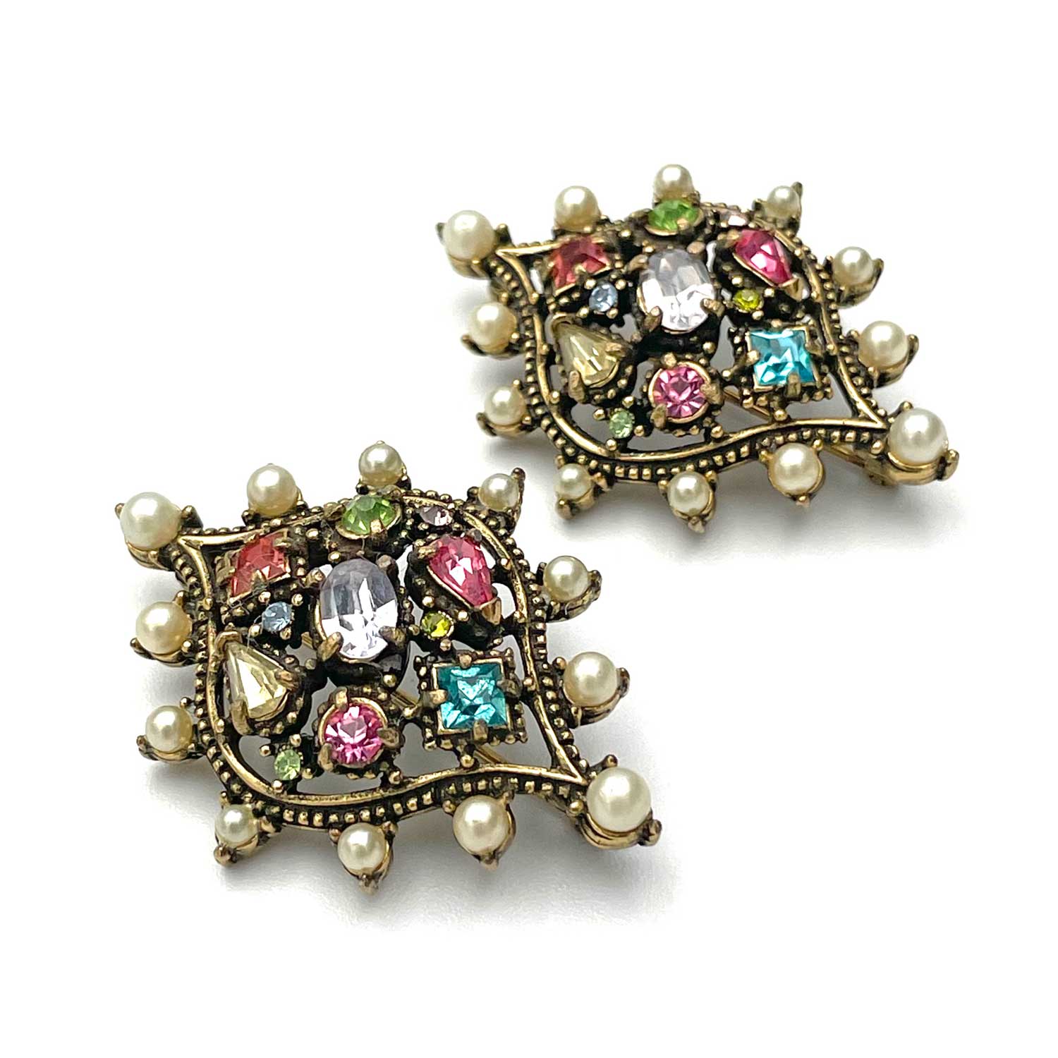 Hollycraft Rhinestone collar pin set