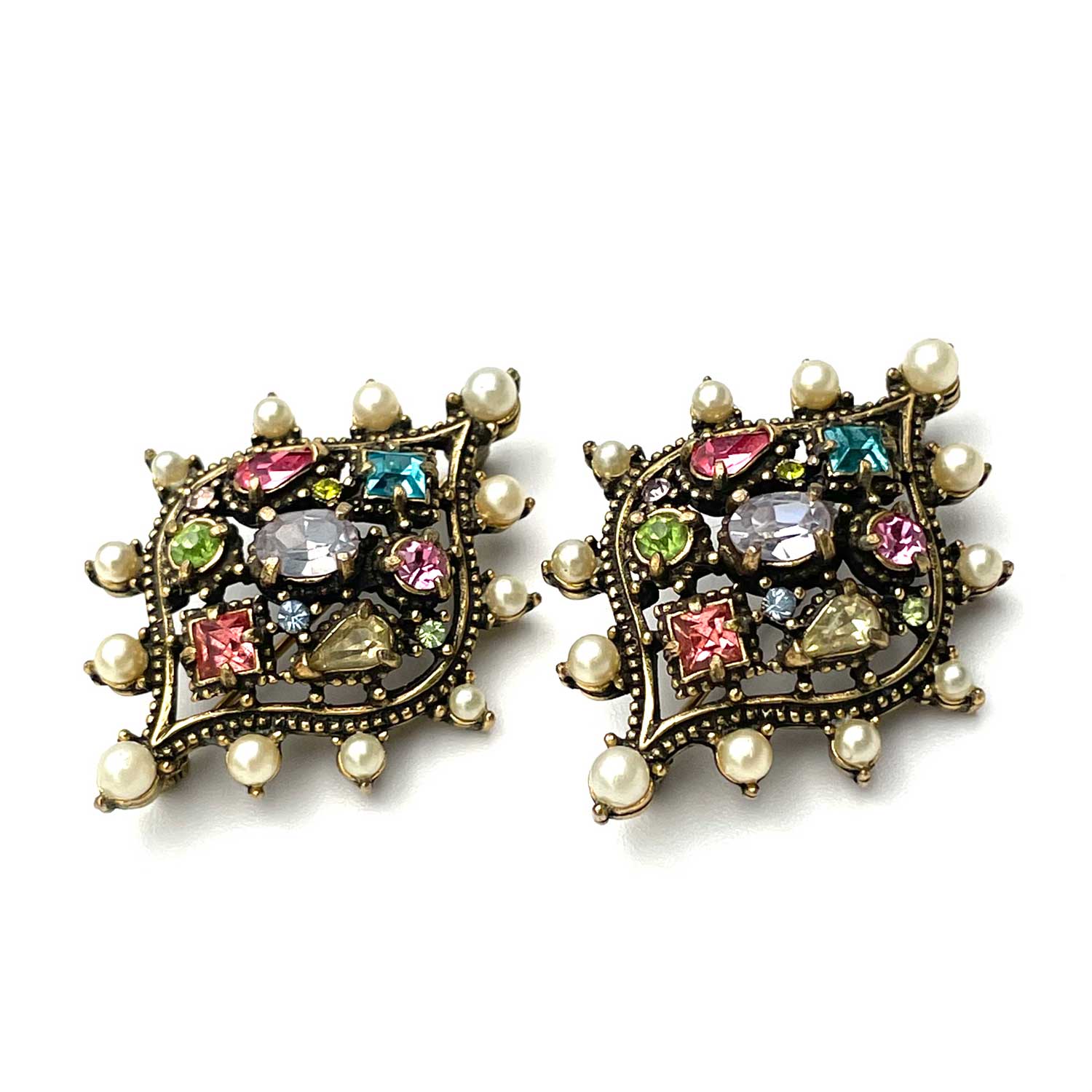 Hollycraft Rhinestone collar pin set