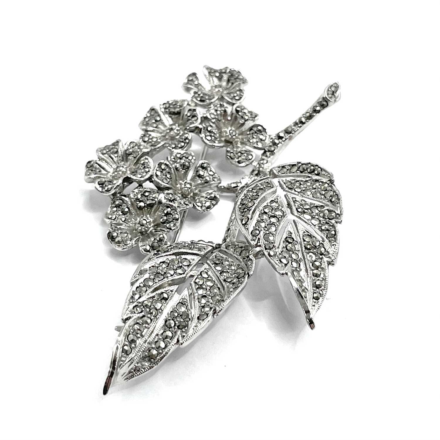 Marcasite Blossoms Brooch