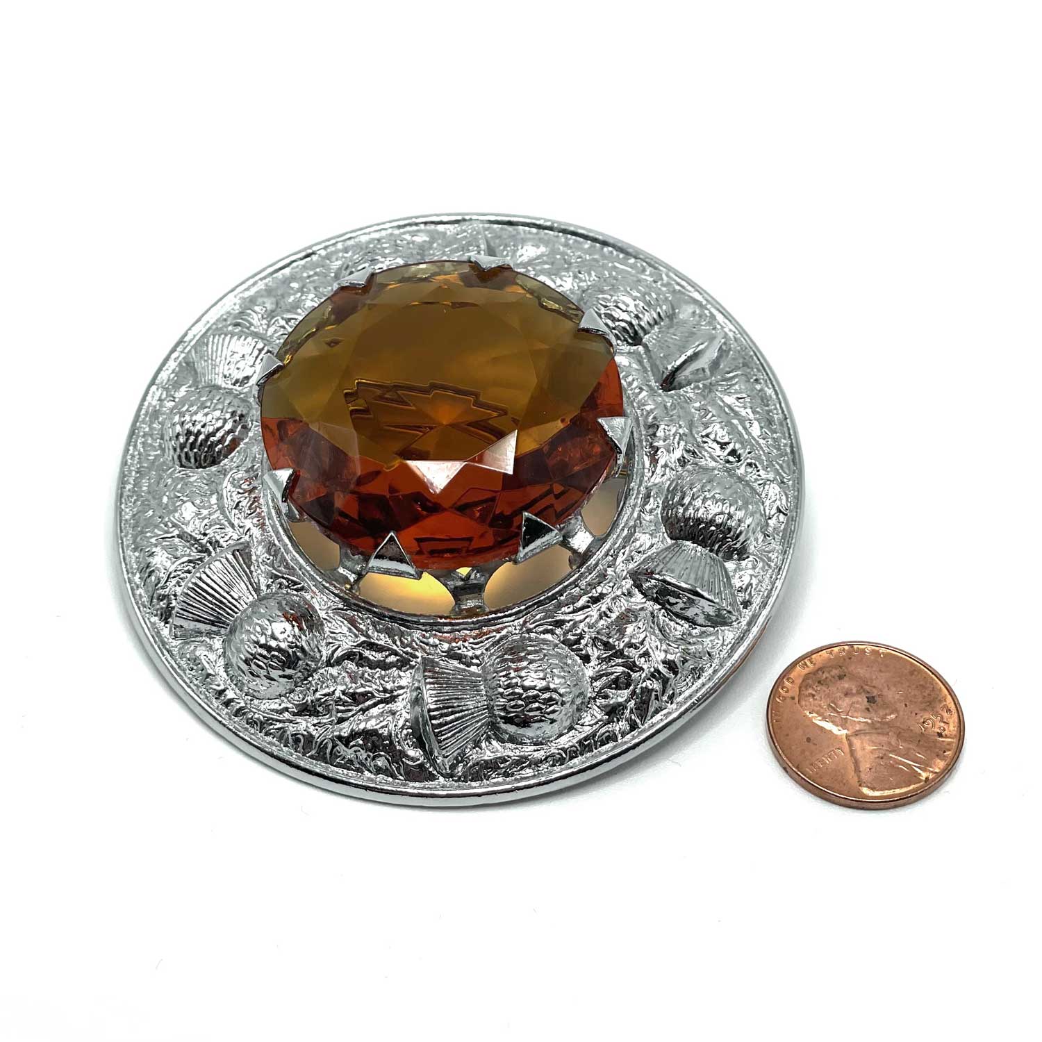 Scottish kilt pin rhinestone brooch
