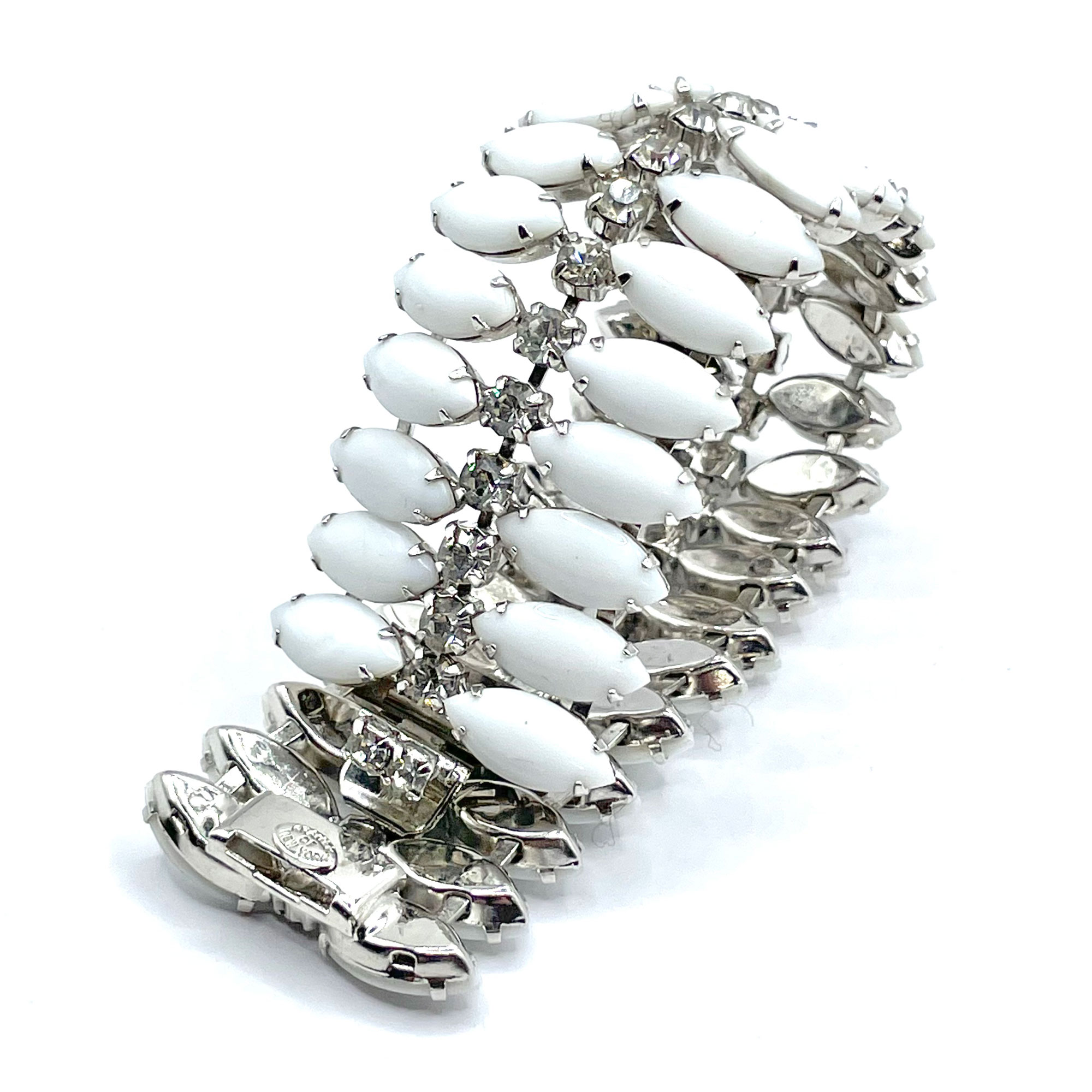 1950s white rhinestone bracelet