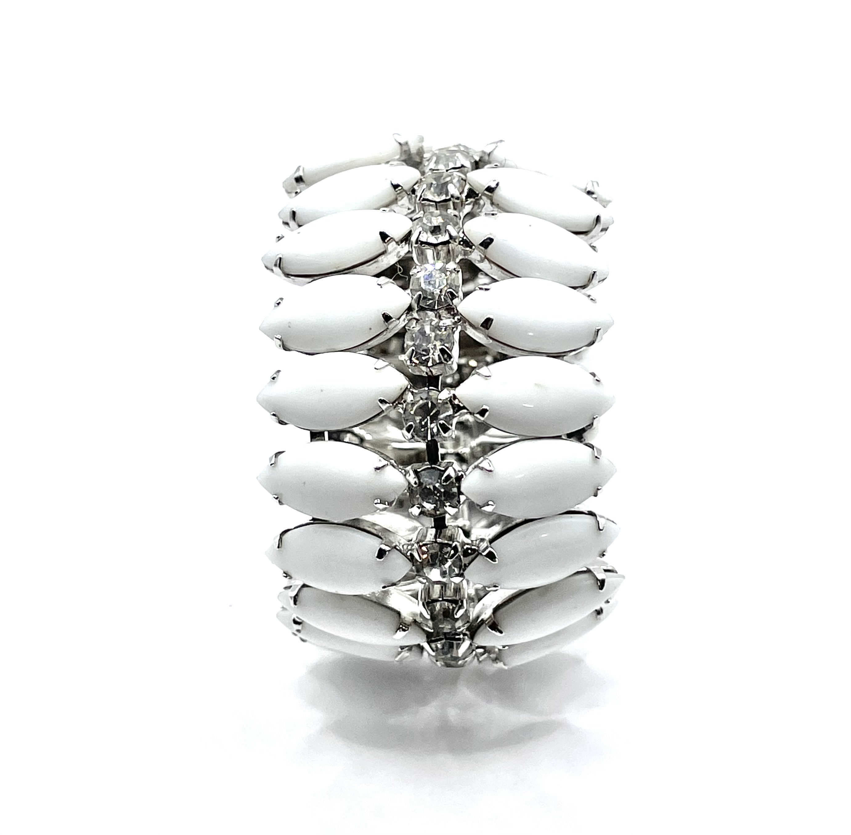 1950s white rhinestone bracelet