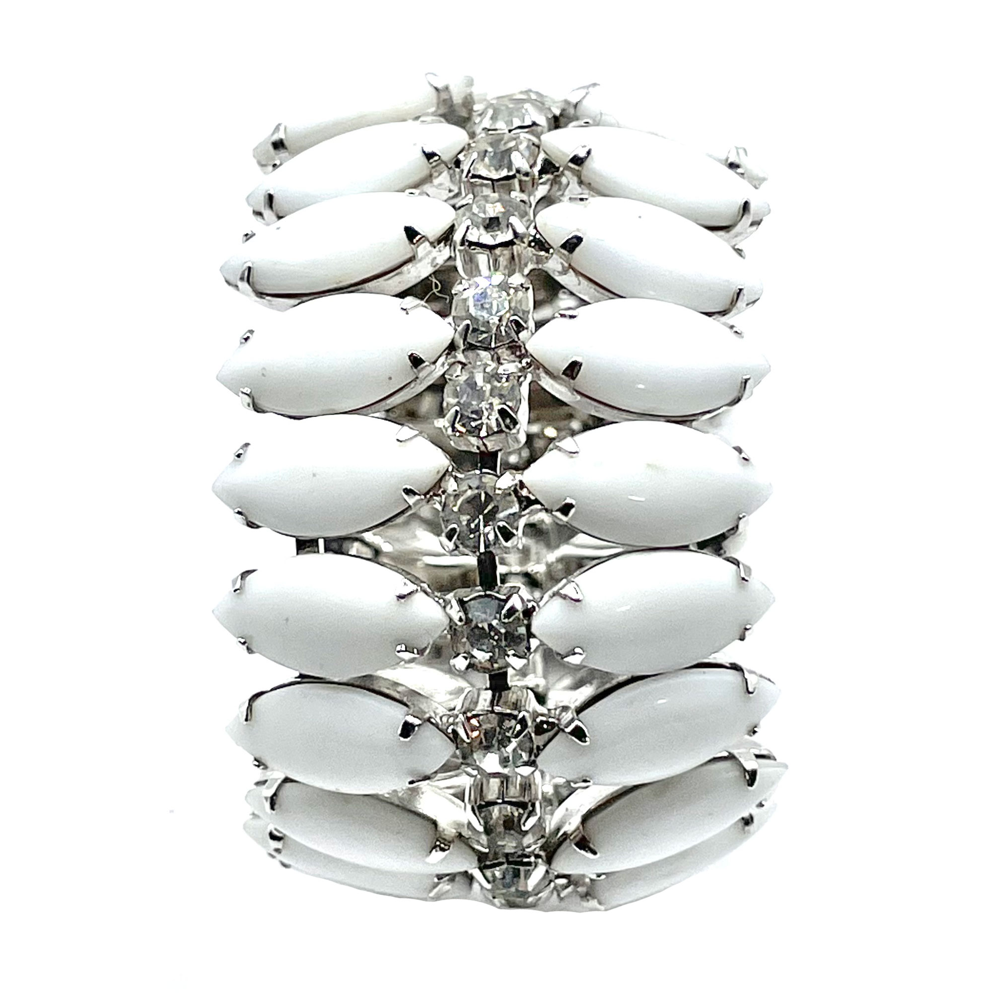 1950s white rhinestone bracelet