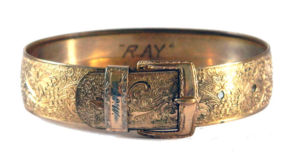 Antique gold filled bangle bracelet
