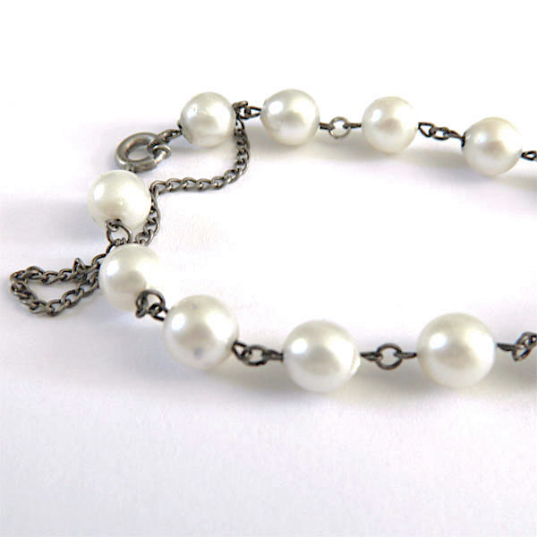 1920's sterling and pearl bracelet