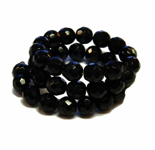 vintage black glass bead bracelet