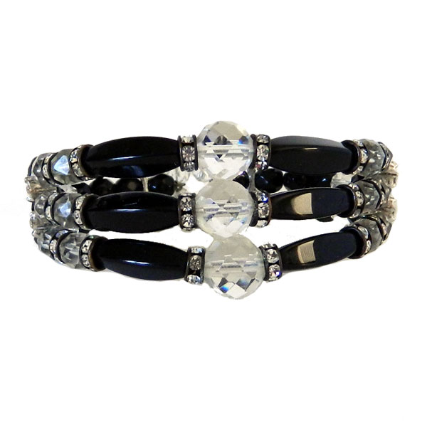 1950's black and clear bracelet