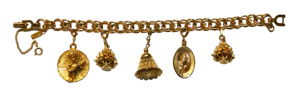 Vintage Christmas themed charm bracelet by Monet