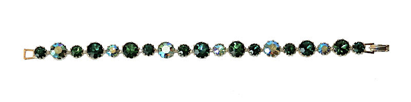 1950s Karu green rhinestone bracelet