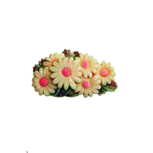 celluloid flower brooch
