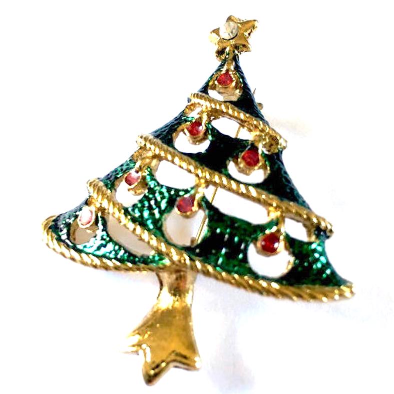 Christmas tree brooch