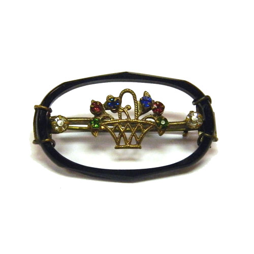 1920's Czechoslovakian glass brooch
