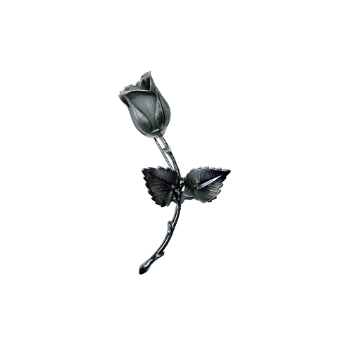Silvertone rosebud brooch
