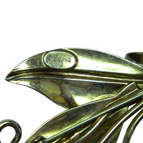 vintage sterling silver flower pin
