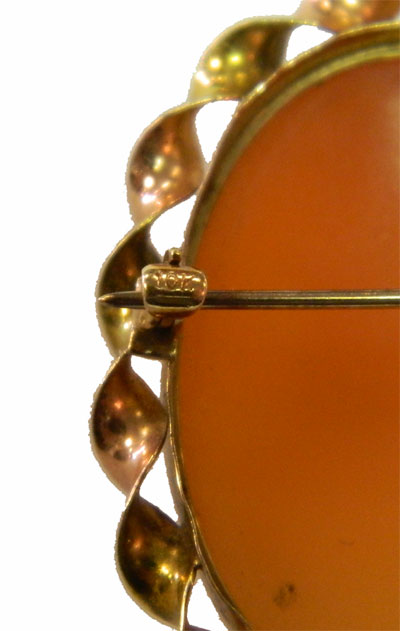 vintage 10k gold cameo brooch