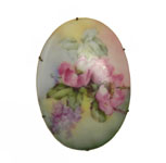Victorian porcelain painted brooch