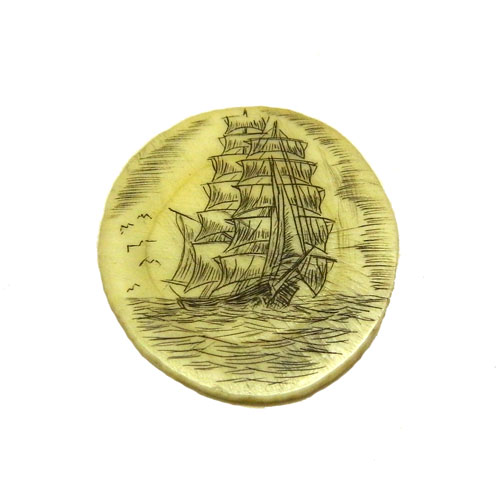 Alaskan scrimshaw brooch
