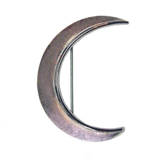 Vintage silver tone Trifari crescent brooch