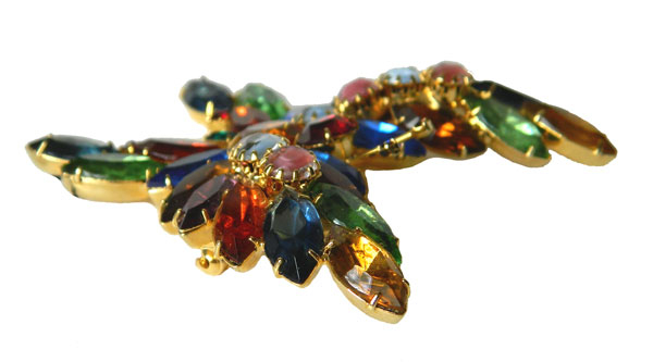 rhinestone butterfly brooch