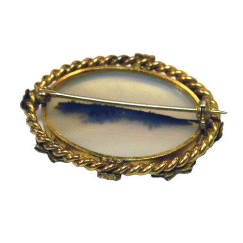 1930's moss agate brooch