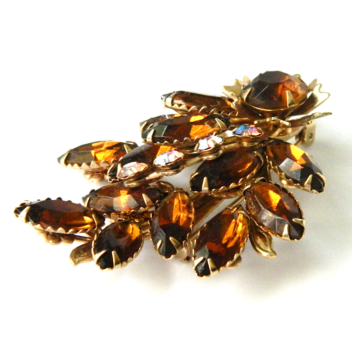1950s rhinestone brooch set