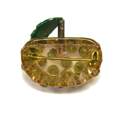 Schreiner strawberry rhinestone brooch
