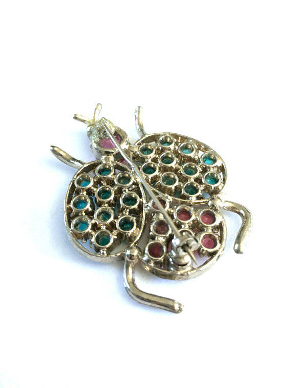 rhinestone bug brooch