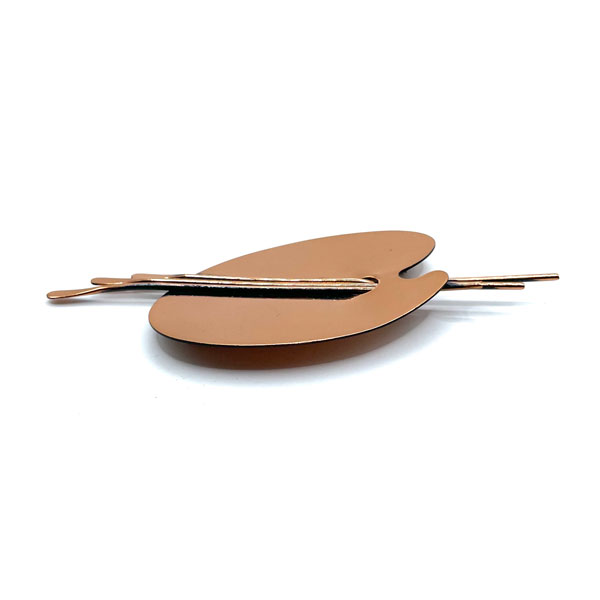 1950s Renoir copper brush and palette brooch