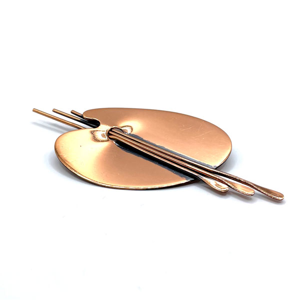 1950s Renoir copper brush and palette brooch