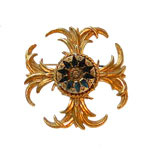 1950's gold and black brooch