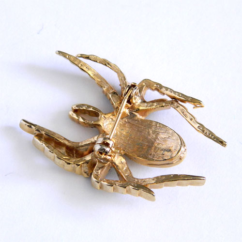 Rhinestone spider brooch