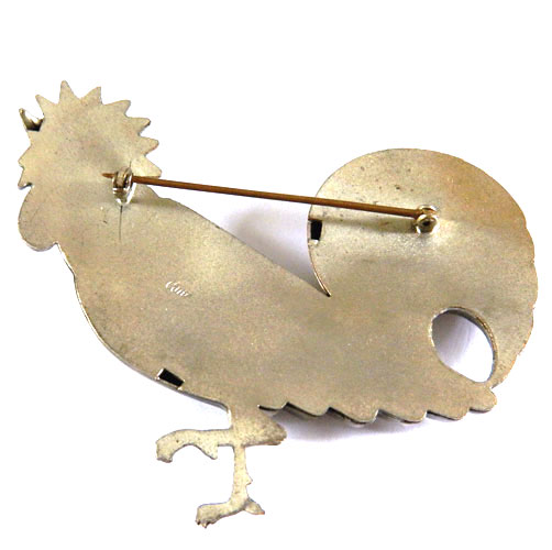 1940's Coro rooster brooch