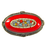 Sterling micro mosaic brooch