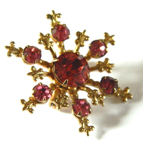 rhinestone snowflake brooch