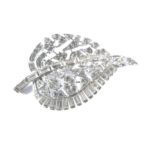 1950's Marcel Boucher sterling rhinestone brooch