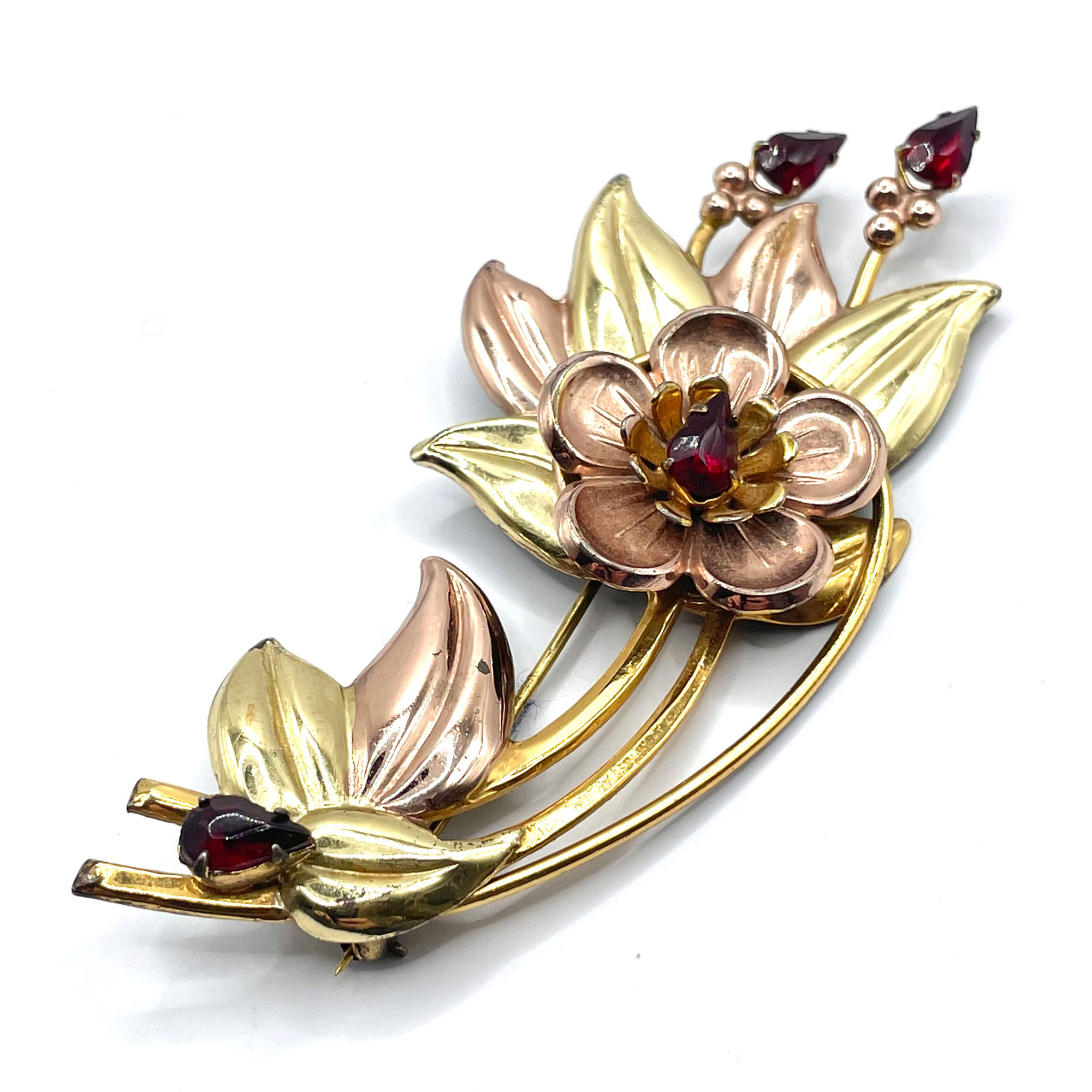 1940s sterling vermeil brooch