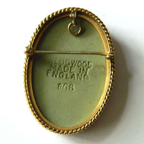 Green Wedgwood brooch