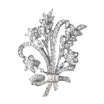 1940s sterling rhinestone brooch