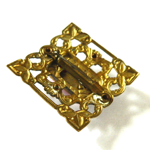 1930's red rhinestone brooch